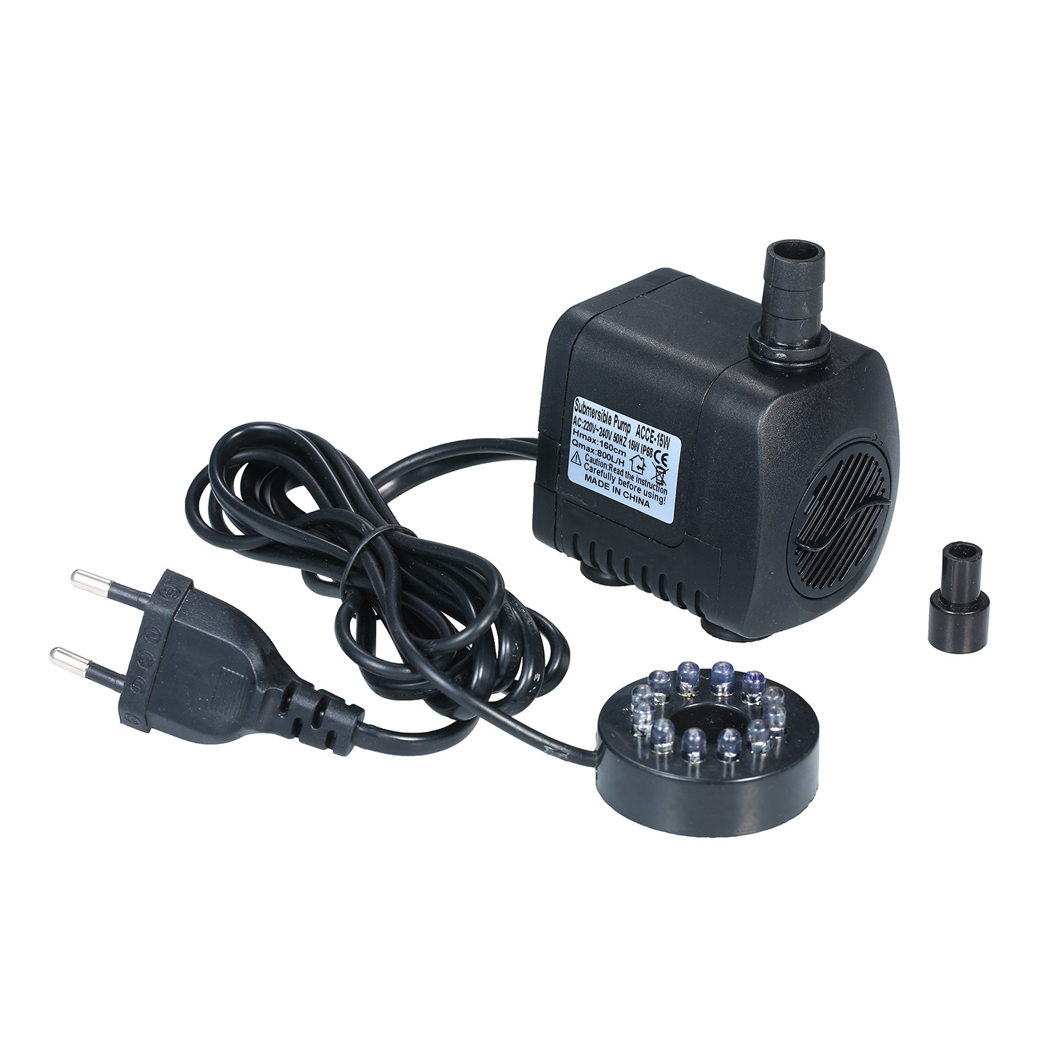 Pond Light Submersible - Pompe Submersible à lumière LED 800L/H,