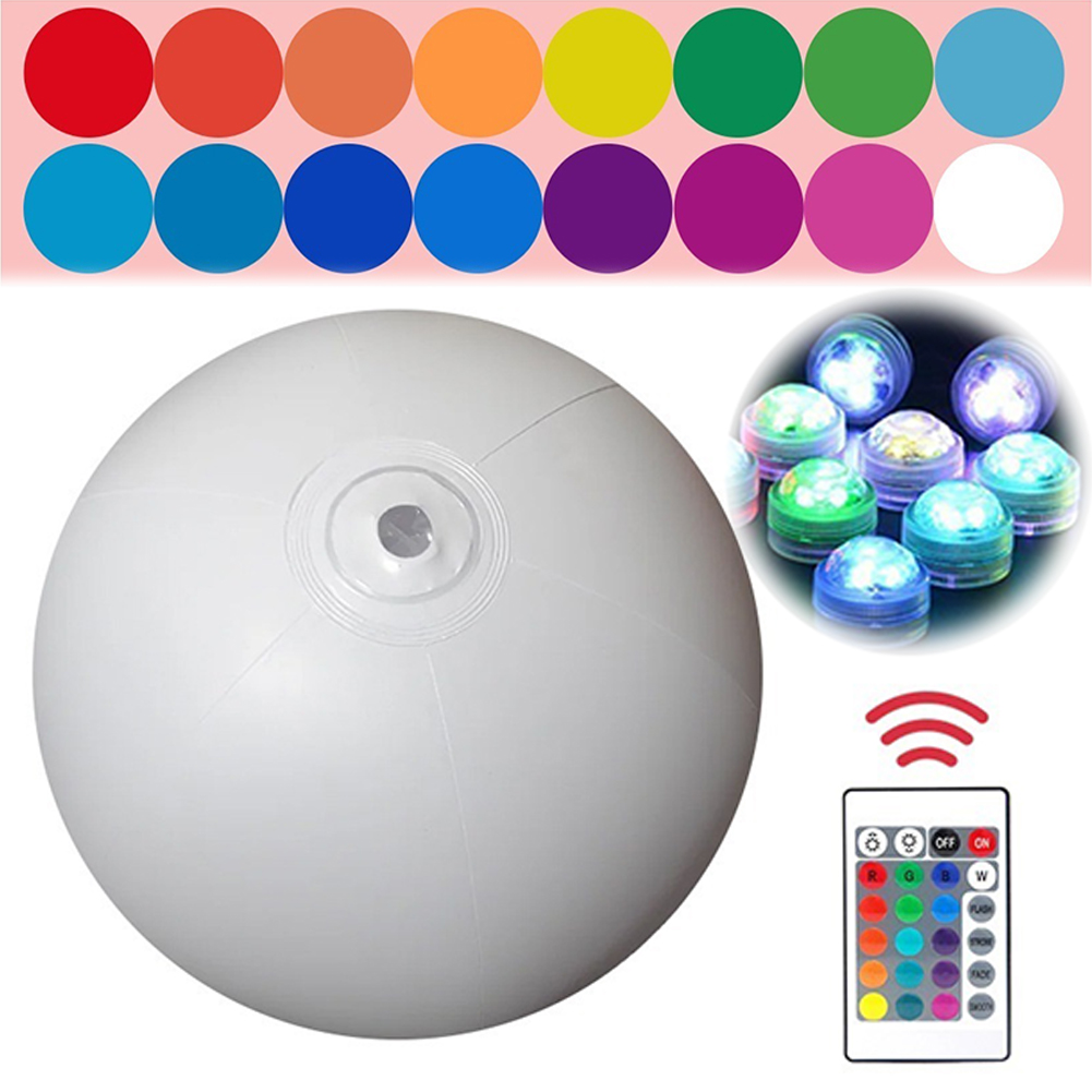 Outdoor Lighting Around Pool - Ballon de plage gonflable 16 couleurs,
