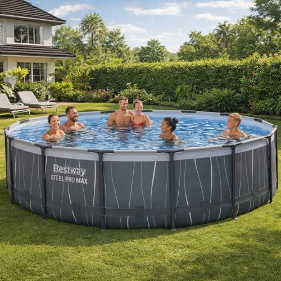 Outdoor Lighting Around Pool - Piscine hors sol ronde de 15'