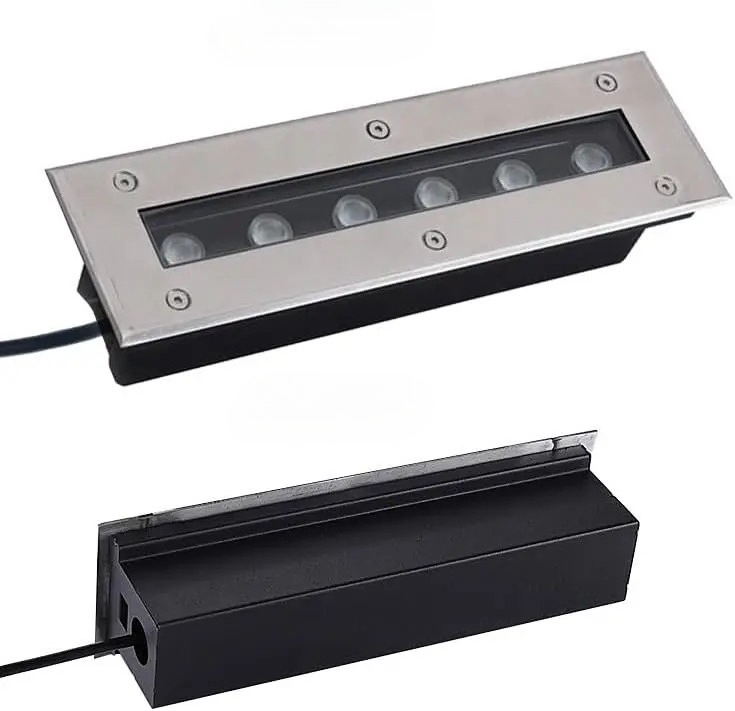 Ground Light Recessed - Projecteur LED rectangulaire linéaire encastré étanche