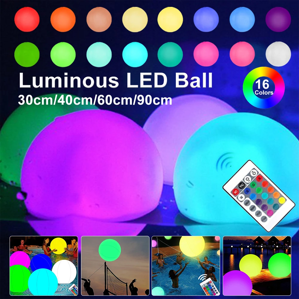 Boule gonflable à LED 60/90cm, - Outdoor Lighting Around Pool avis et prix