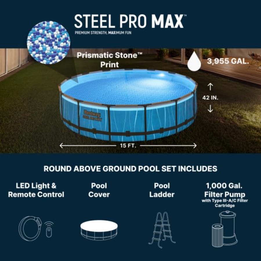 Piscine hors sol ronde de 15'  - Outdoor Lighting Around Pool avis et prix